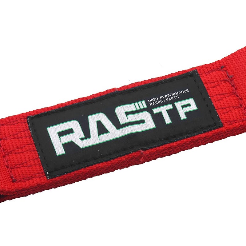 RASTP Limit Strap, Premium Quad Wrap Limit Strap Car Hauler Axle Straps Truck Wrecker Wheel Tie Down Strap with 10,000 Lb Webbing Strength (14 Inch, Red) - Image 5